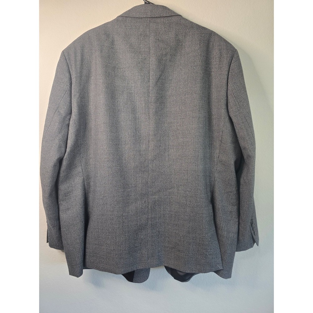 Calvin Klein Mens Grey Houndstooth Two Button Blazer Sport Coat Jacket Size 52R - Picture 7 of 11